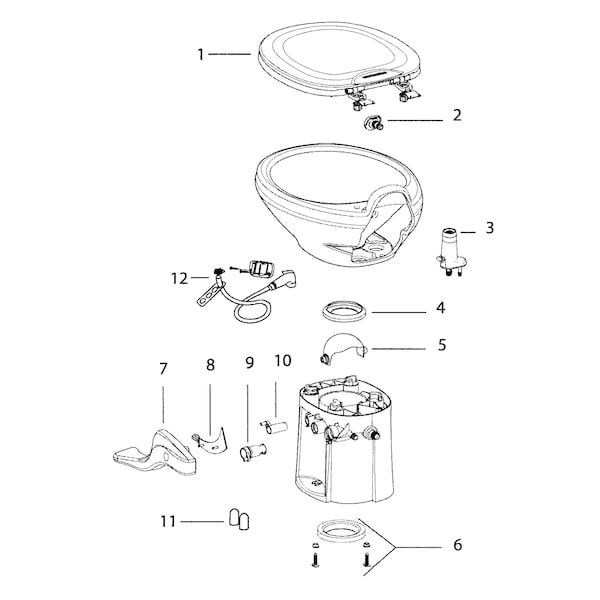 Thetford Thetford 42036 White Seat and Cover Assembly for Style Lite and Plus Toilets 42036 - main